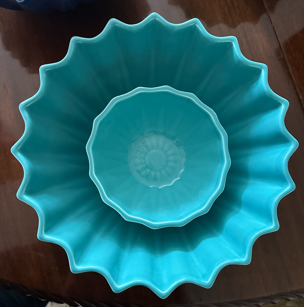 16cm Etoile Fluted Bowl - Aqua