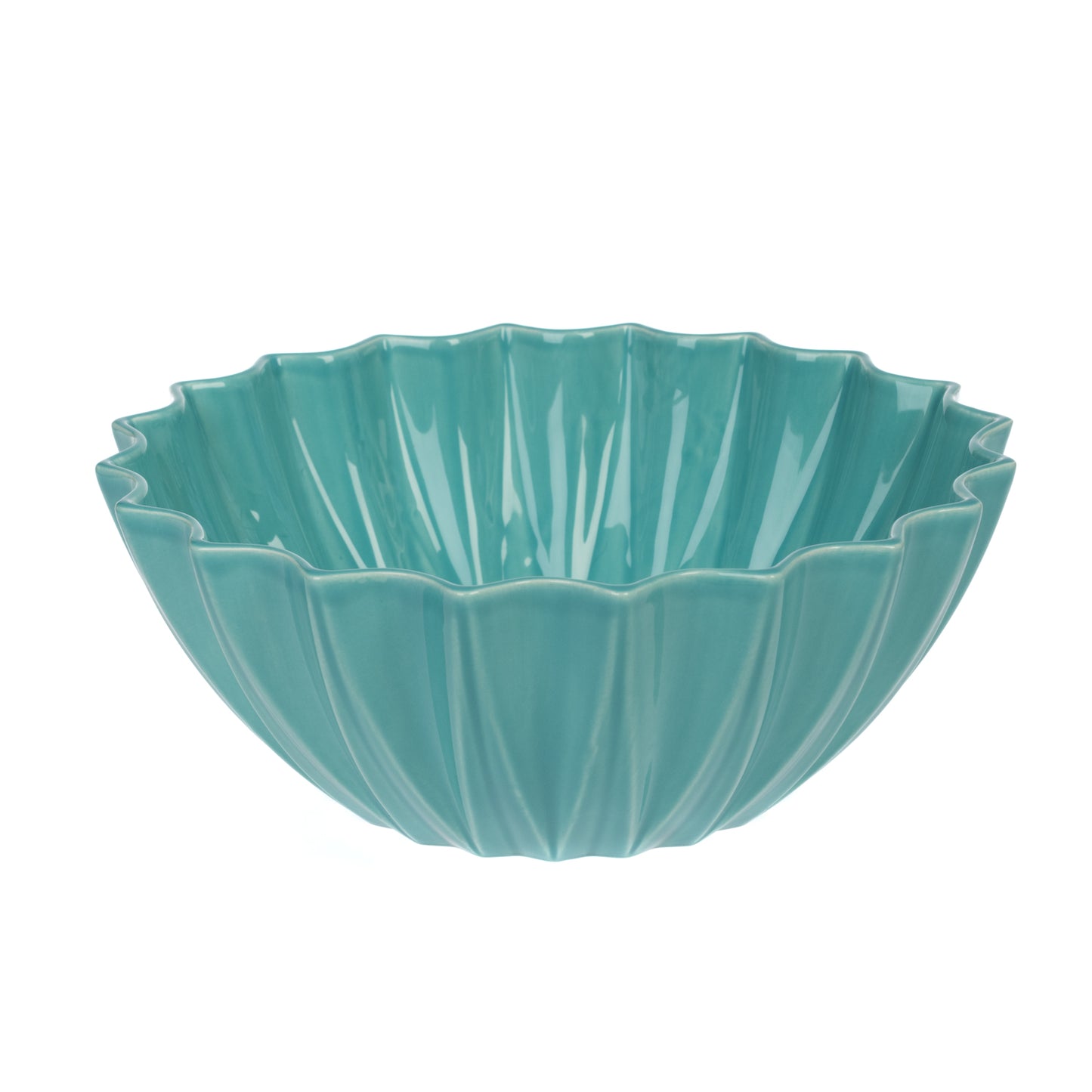 Large Aqua 28cm Etoile Fluted Salad Bowl