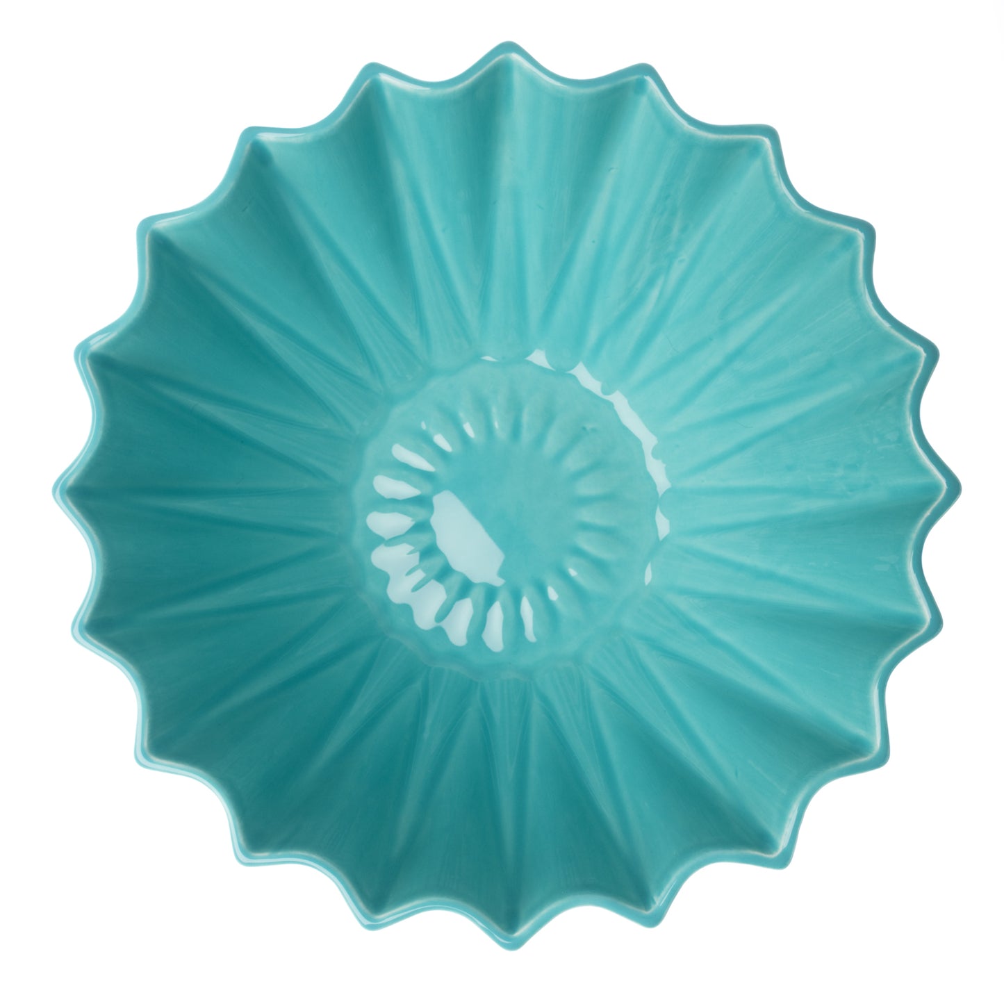 Large Aqua 28cm Etoile Fluted Salad Bowl